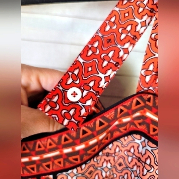 WHBM GEOMTRIC PRINT SATIN CHEMISE DRESS, SZ MEDIUM - Picture 7 of 15